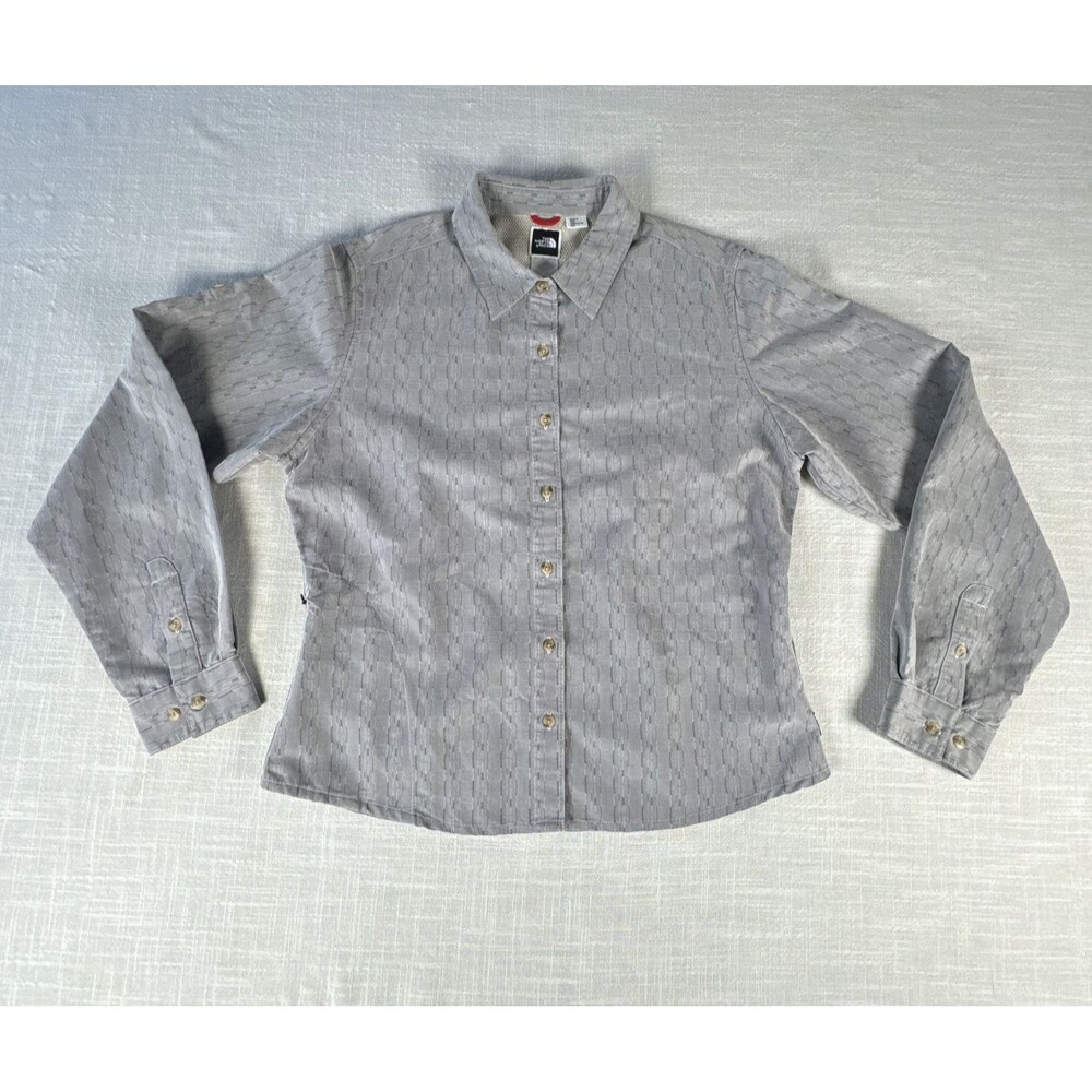 The North Face Womens Long Sleeve Button Down Fitted Shirt  Side Pocket Sz Large